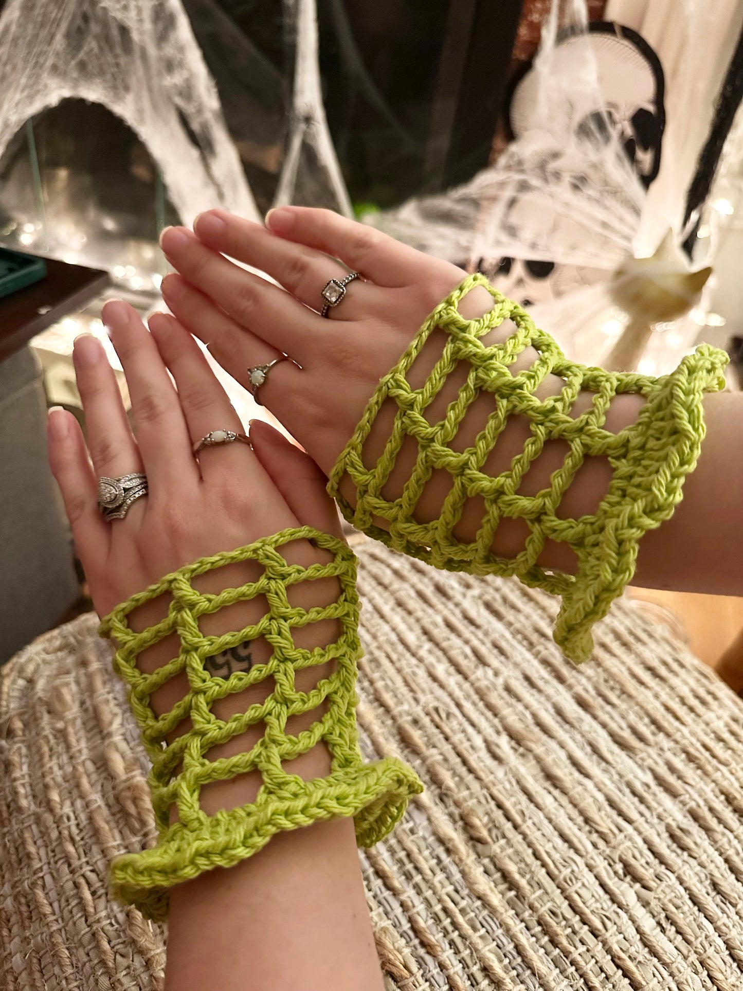 Crochet Lace Fingerless Gloves