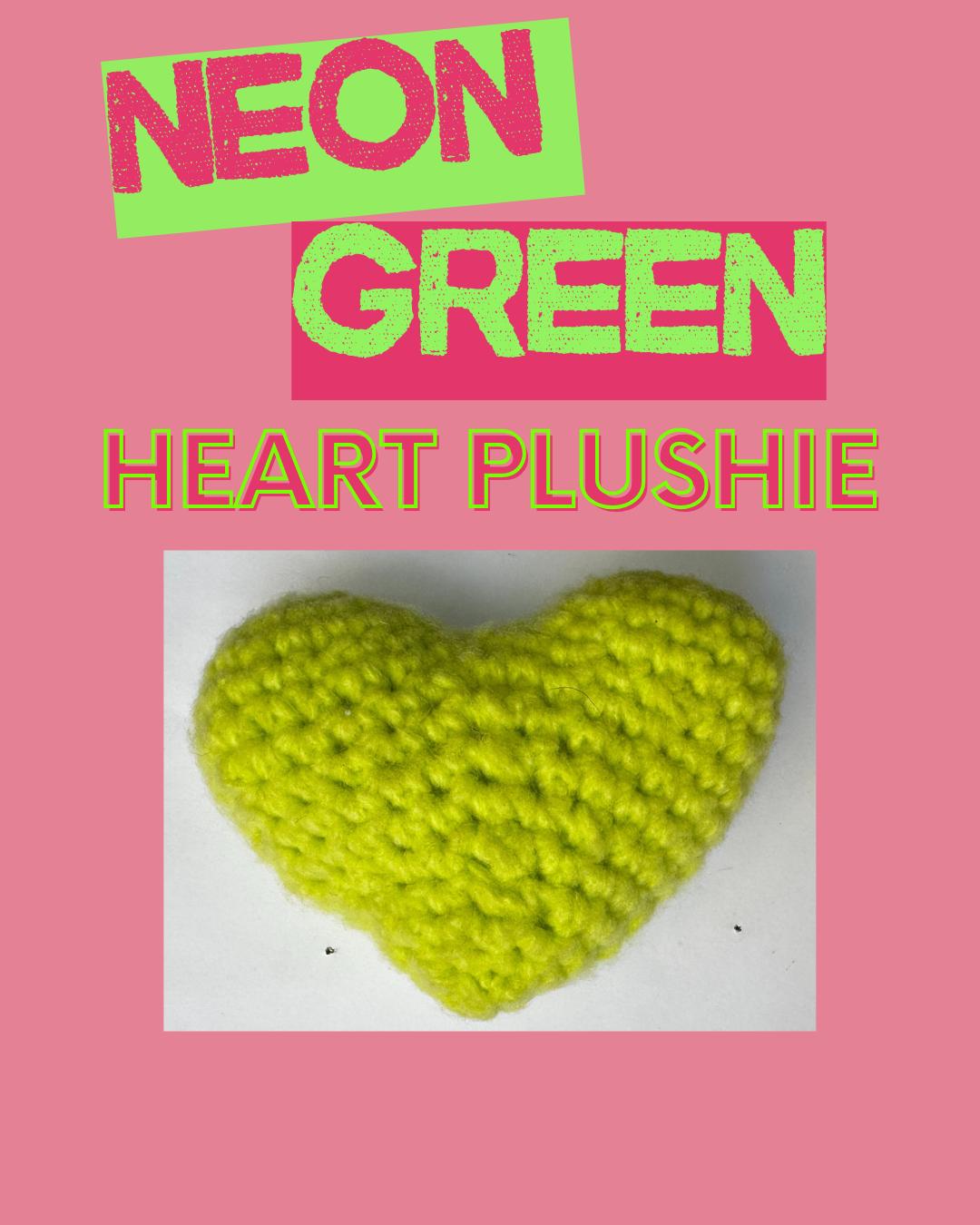Neon Green Heart Plushie
