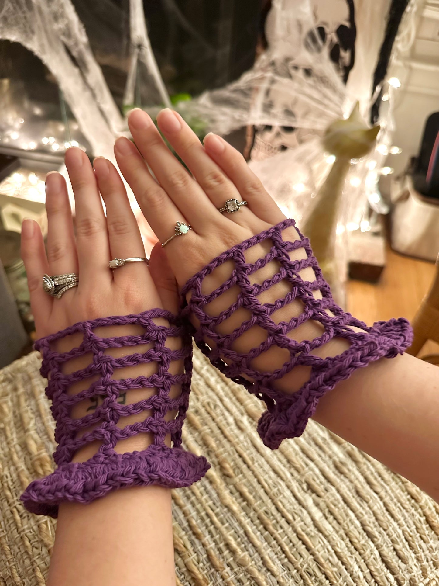 Crochet Lace Fingerless Gloves