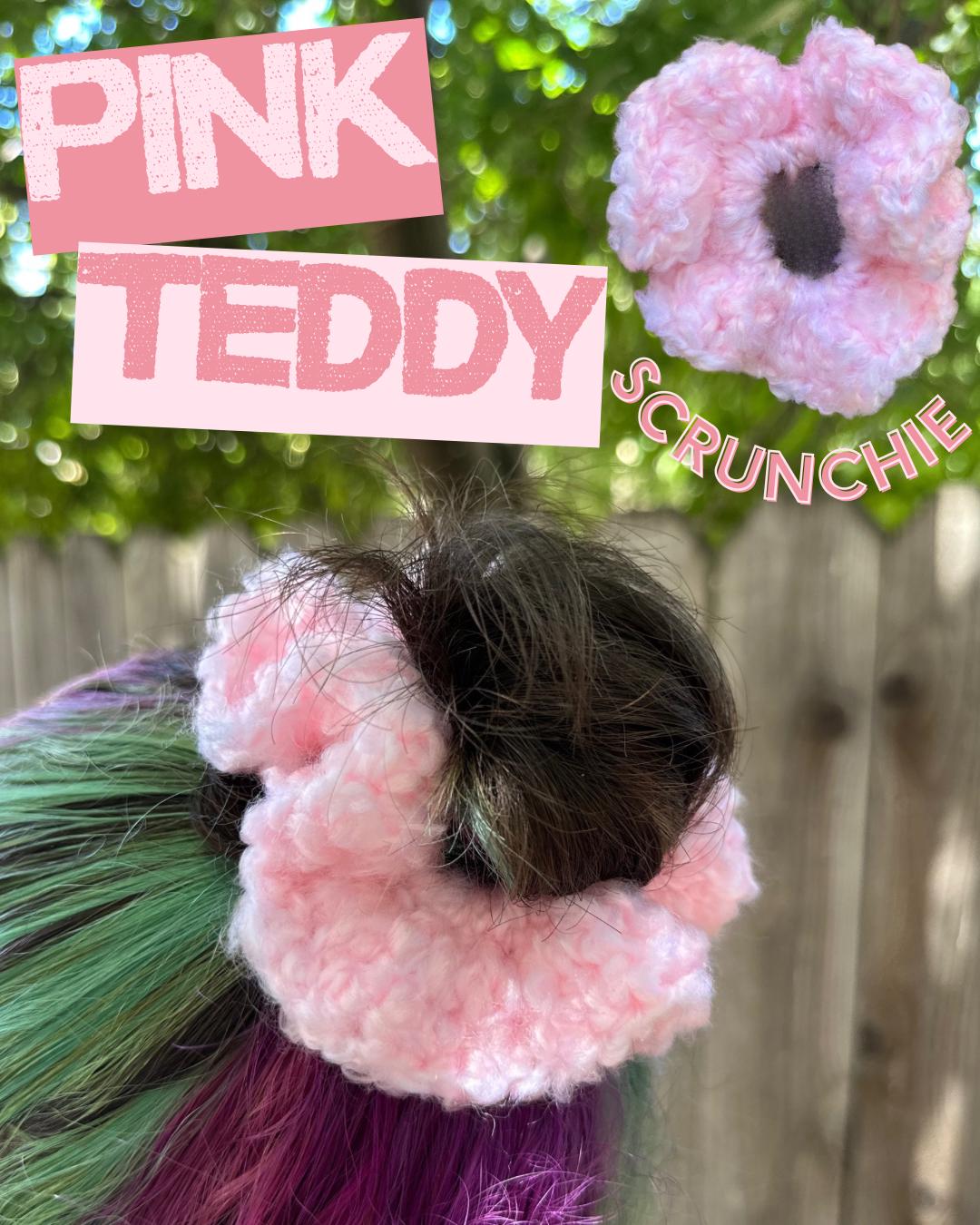Pink Teddy Scrunchie