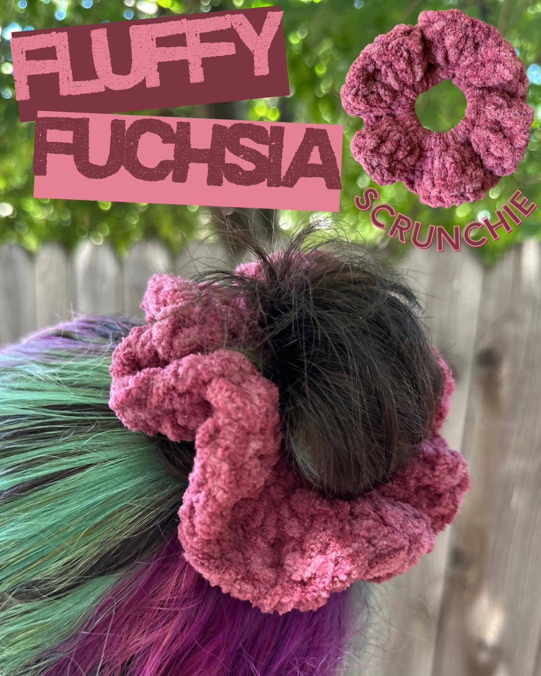 Fluffy Fuchsia Scrunchie