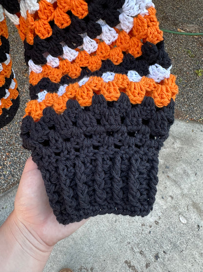 Medium Purple and Orange Hexagon Cardigan