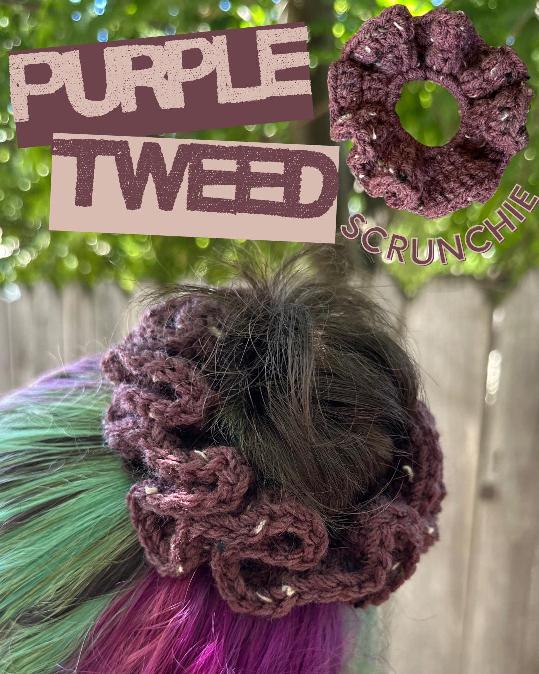 Purple Tweed Scrunchie