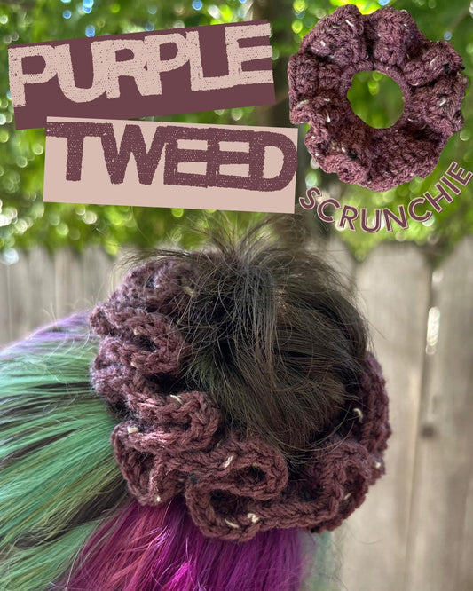 Purple Tweed Scrunchie