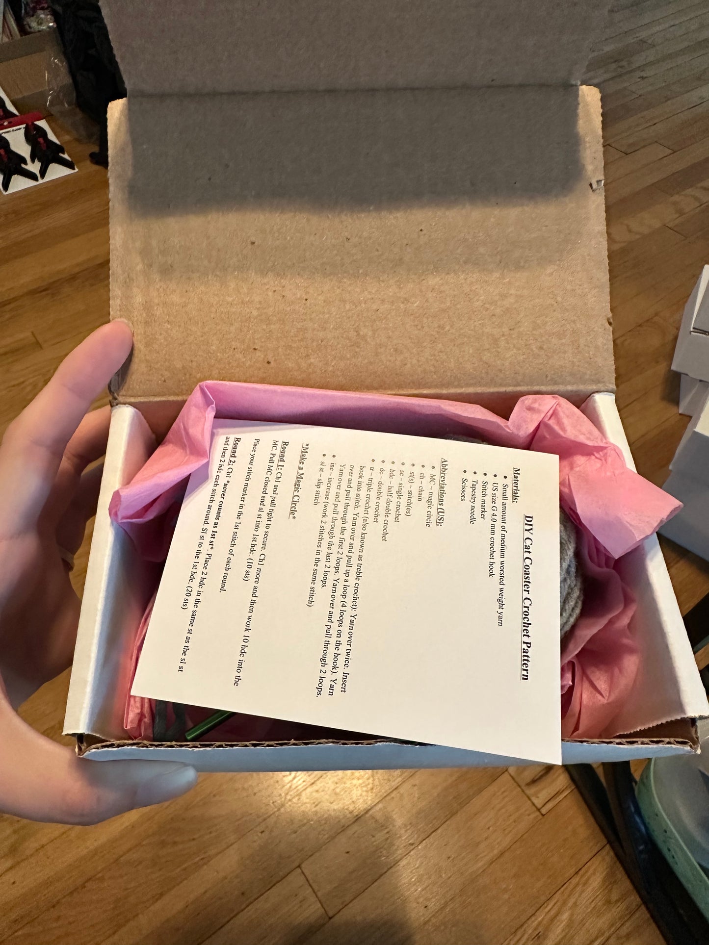 DIY Crochet Kit - Set of 4 Cat Ear Coasters