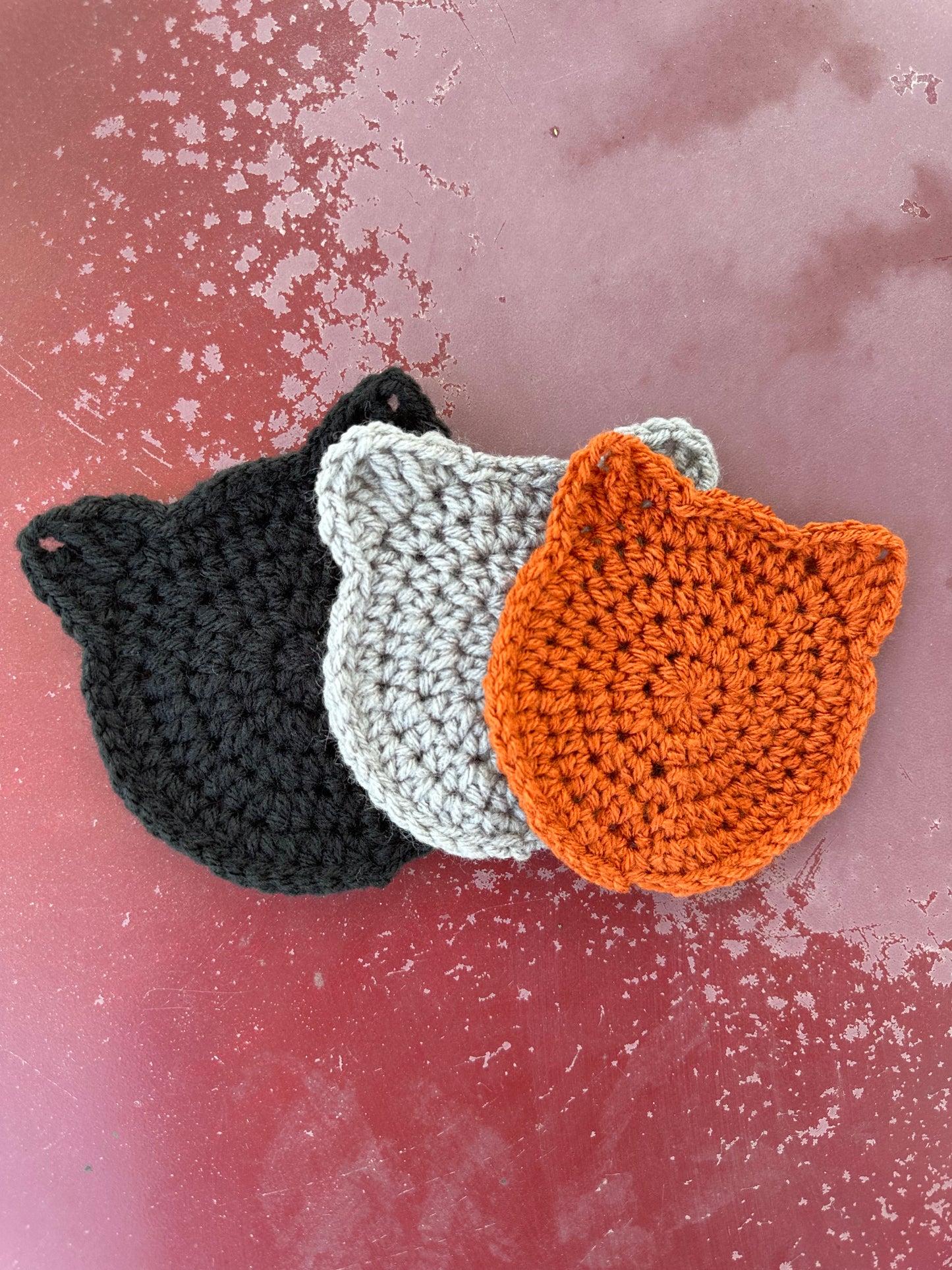 DIY Crochet Kit - Set of 4 Cat Ear Coasters