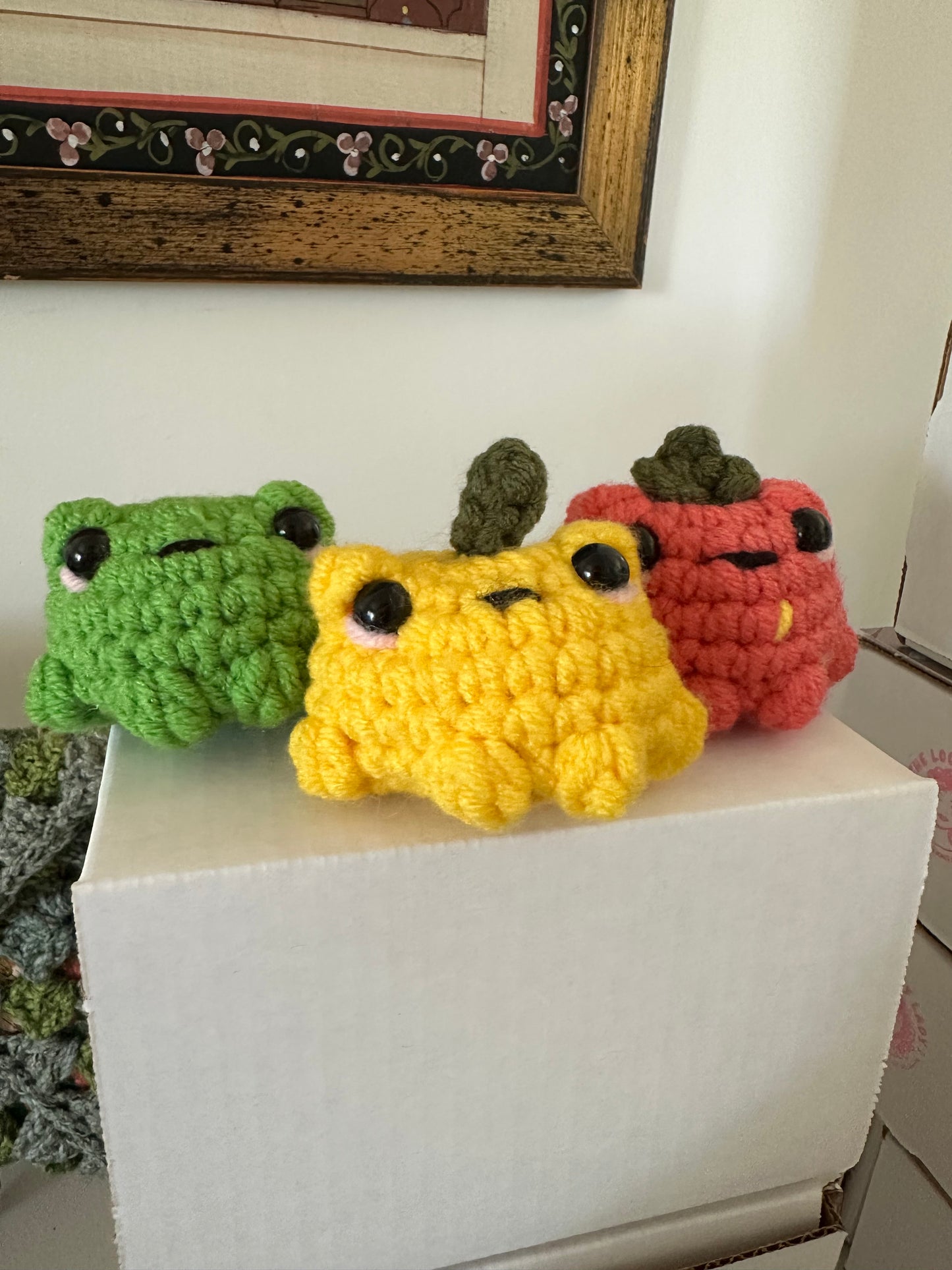 DIY Crochet Kit - 3 Fruity Frog Plushies