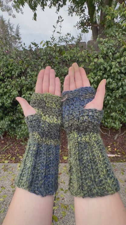 Blue Shock Fingerless Gloves