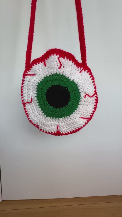 Bloodshot Green and Blue Eye Crossbody Bag